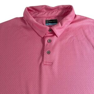 PGA Tour Polo Shirt Mens XL Pink Print Golf Performance Short Sleeve